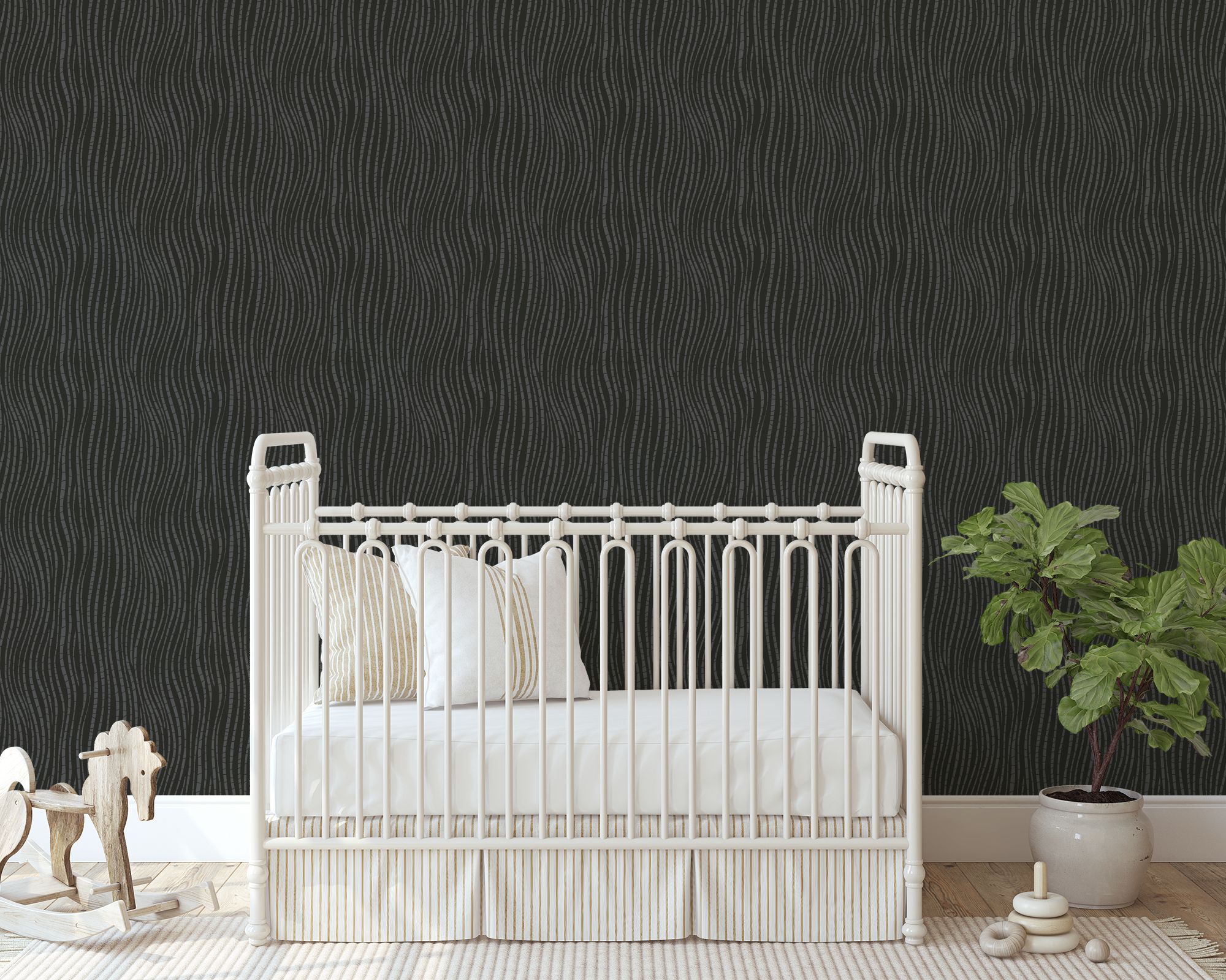 Luxe Wavy Stripes Peel And Stick Removable Wallpaper | Love vs. Design