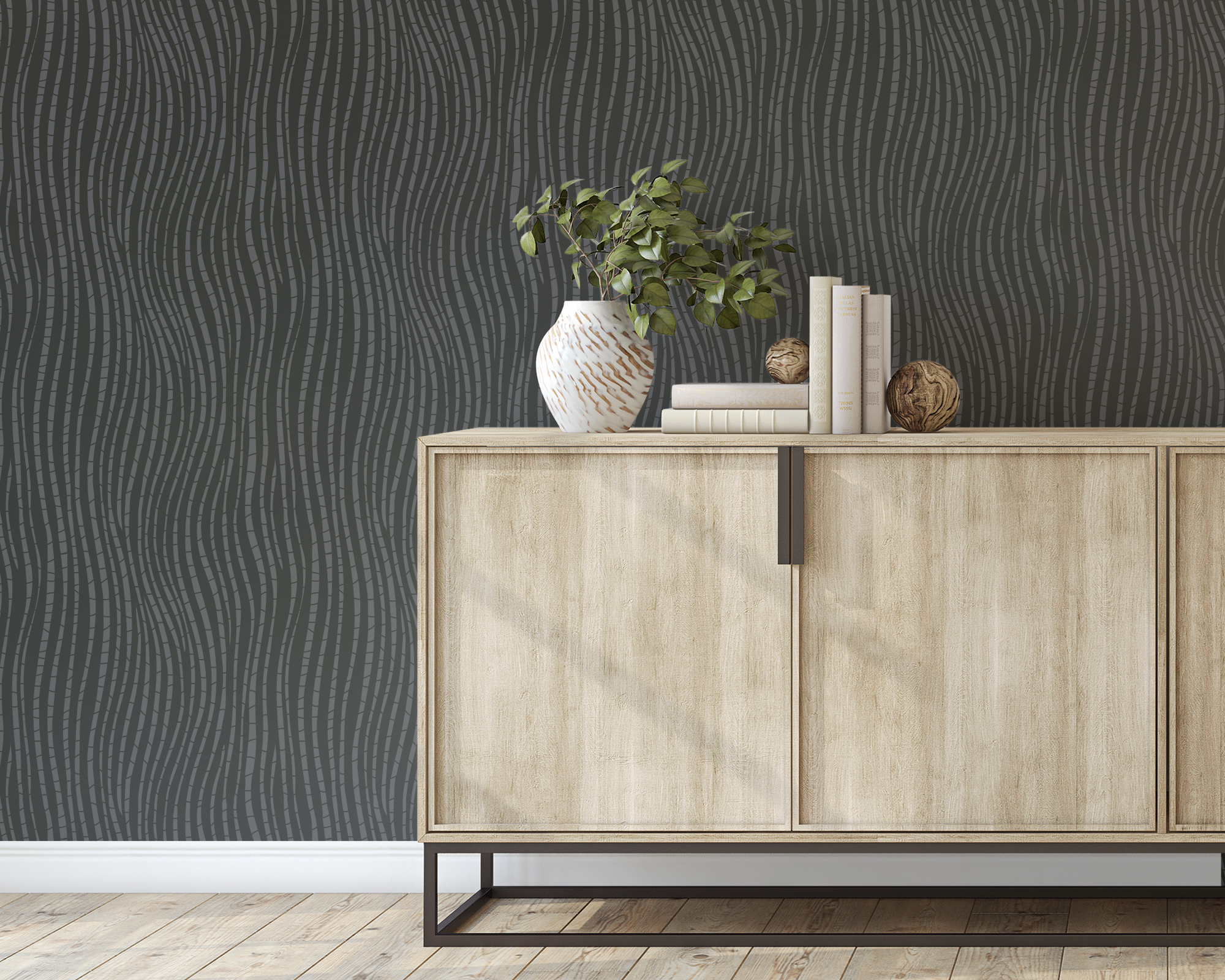 Luxe Wavy Stripes Peel And Stick Removable Wallpaper | Love vs. Design
